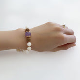 Beaded Tridacna Bracelet with Herbal Bead